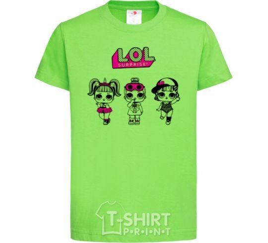 Kids T-shirt Lol surprise three dolls and a unicorn orchid-green фото