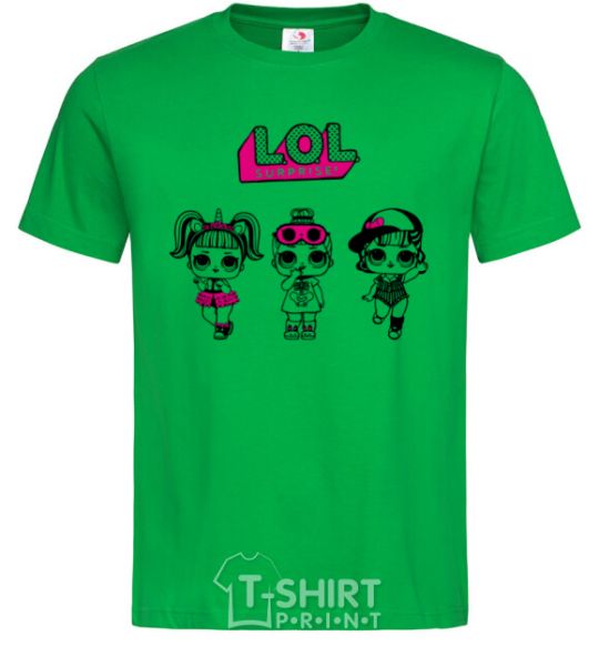 Men's T-Shirt Lol surprise three dolls and a unicorn kelly-green фото