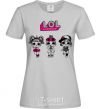 Женская футболка Lol surprise три куклы и единорог Серый фото