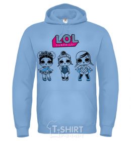 Men`s hoodie Lol Super sky-blue фото