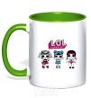 Mug with a colored handle Lol baseball kelly-green фото