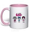 Mug with a colored handle Lol baseball light-pink фото