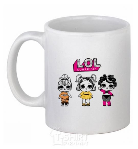 Ceramic mug Lol in curlers White фото