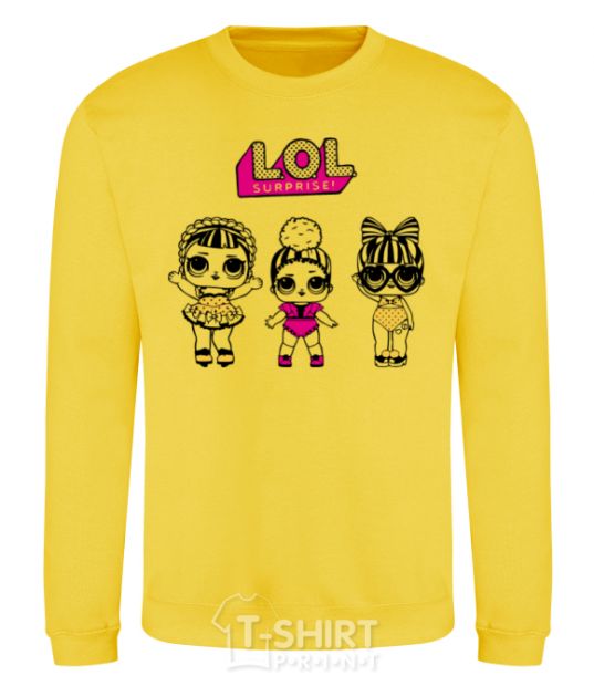 Sweatshirt Lol heart glasses yellow фото