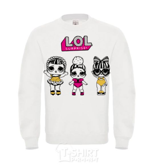 Sweatshirt Lol heart glasses White фото