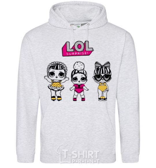 Men`s hoodie Lol heart glasses sport-grey фото