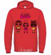 Men`s hoodie Lol heart glasses bright-red фото