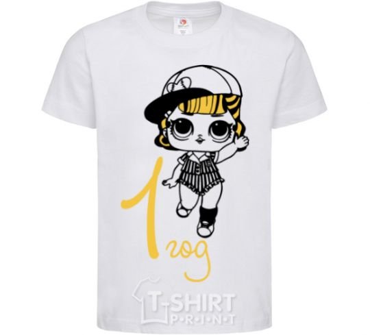 Kids T-shirt Doll in a cap 1 year old White фото