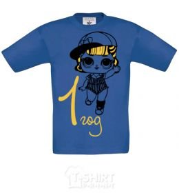 Kids T-shirt Doll in a cap 1 year old royal-blue фото