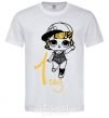 Men's T-Shirt Doll in a cap 1 year old White фото