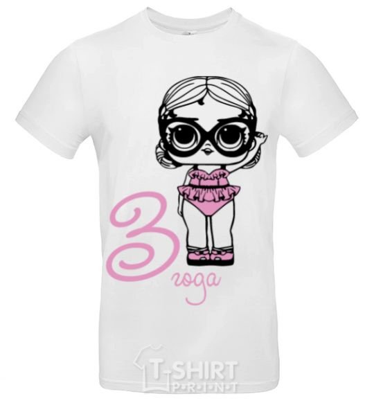 Men's T-Shirt A doll in a swimsuit 3 years old White фото