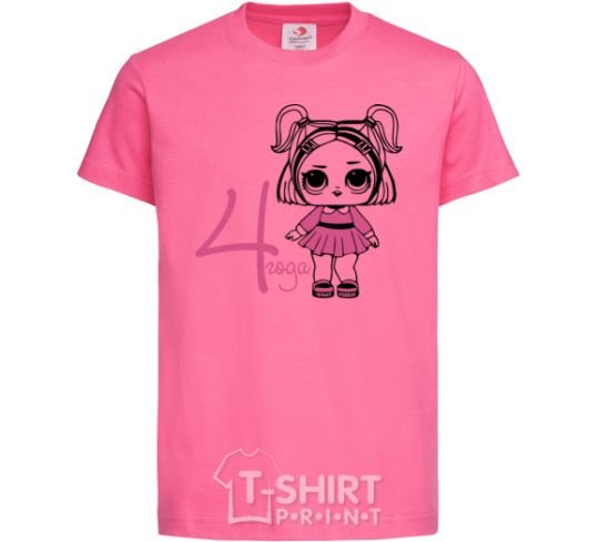 Kids T-shirt A doll with ponytails 4 years old heliconia фото