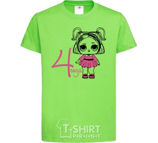 Kids T-shirt A doll with ponytails 4 years old orchid-green фото