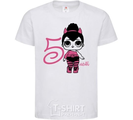 Kids T-shirt A doll with horns 5 years old White фото