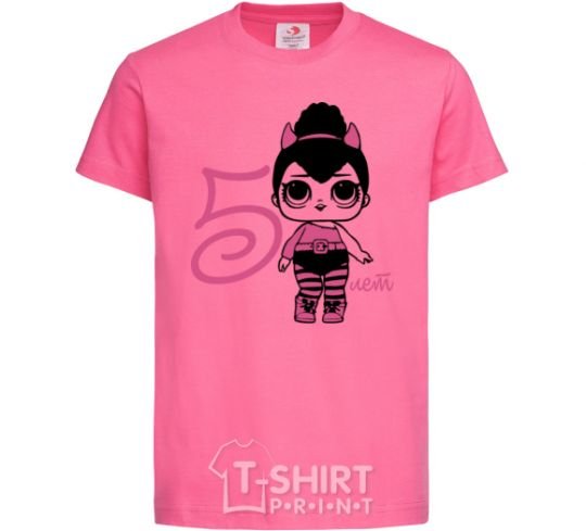 Kids T-shirt A doll with horns 5 years old heliconia фото