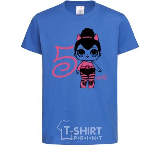 Kids T-shirt A doll with horns 5 years old royal-blue фото