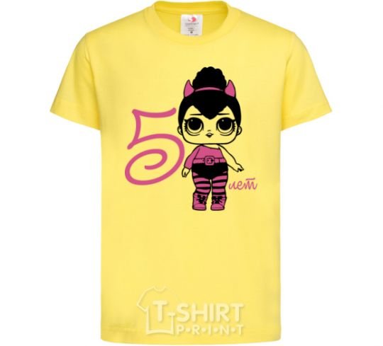 Kids T-shirt A doll with horns 5 years old cornsilk фото