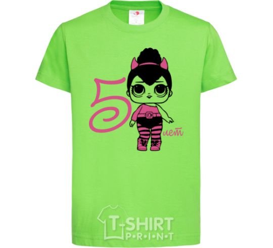 Kids T-shirt A doll with horns 5 years old orchid-green фото