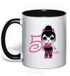 Mug with a colored handle A doll with horns 5 years old black фото