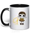 Mug with a colored handle The doll with the braid is 9 years old black фото