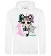 Men`s hoodie A 1-year-old unicorn doll White фото