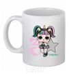 Ceramic mug A 3-year-old unicorn doll White фото