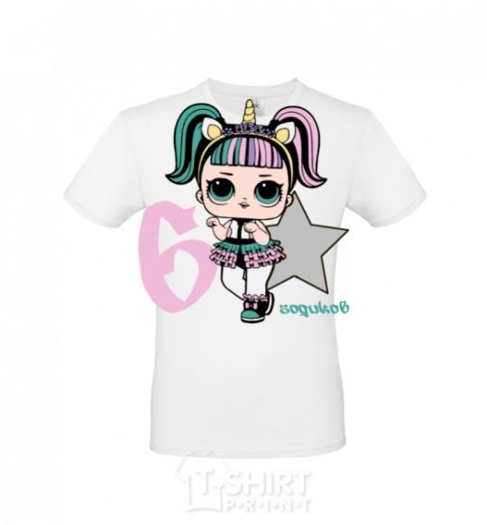 Men's T-Shirt A 6-year-old unicorn doll White фото