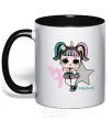 Mug with a colored handle A 7-year-old unicorn doll black фото