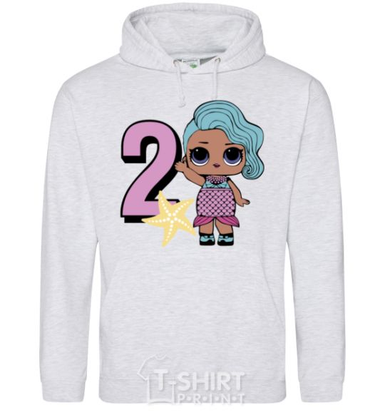 Men`s hoodie Mermaid doll 2 year old sport-grey фото