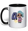 Mug with a colored handle Mermaid doll 4 year old black фото