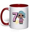 Mug with a colored handle Mermaid doll 7 year old red фото