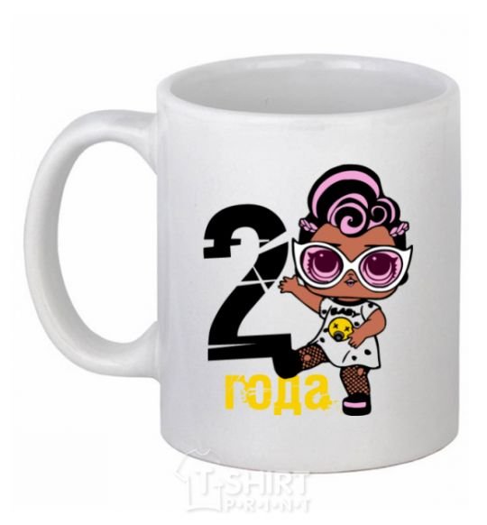 Ceramic mug Baby 2 year old doll in a T-shirt White фото