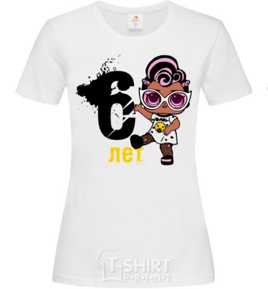 Women's T-shirt Baby 6 year old doll in a T-shirt White фото