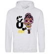 Men`s hoodie Baby 8 year old doll in a T-shirt sport-grey фото