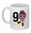 Ceramic mug Baby 9 year old doll in a T-shirt White фото