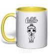 Mug with a colored handle Lol surprise pajamas with a skeleton yellow фото