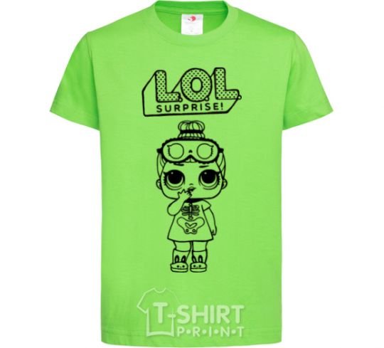 Детская футболка Lol surprise пижама со скелетом Лаймовый фото