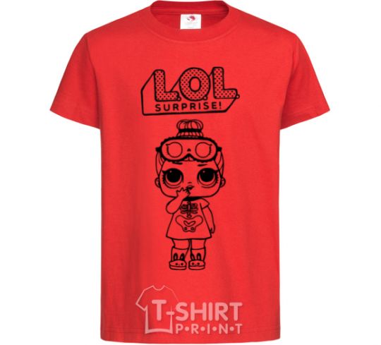 Kids T-shirt Lol surprise pajamas with a skeleton red фото