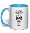 Mug with a colored handle Lol surprise in a stylish swimsuit sky-blue фото