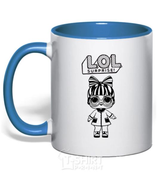 Mug with a colored handle Lol surprise in a robe royal-blue фото