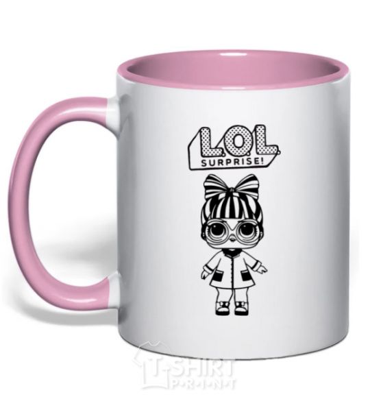 Mug with a colored handle Lol surprise in a robe light-pink фото