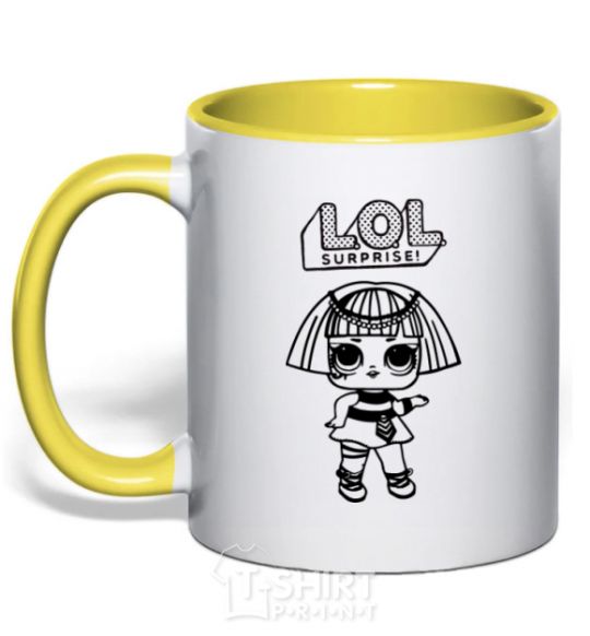 Mug with a colored handle Lol surprise Egyptian yellow фото