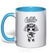 Mug with a colored handle Lol surprise Egyptian sky-blue фото