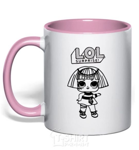 Mug with a colored handle Lol surprise Egyptian light-pink фото