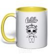 Mug with a colored handle Lol surprise in panties yellow фото