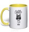 Mug with a colored handle Lol surprise heart glasses yellow фото