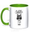 Mug with a colored handle Lol surprise heart glasses kelly-green фото