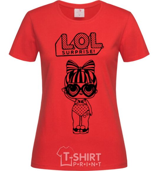 Women's T-shirt Lol surprise heart glasses red фото