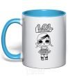 Mug with a colored handle Lol surprise with pigtails sky-blue фото