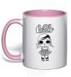 Mug with a colored handle Lol surprise with pigtails light-pink фото